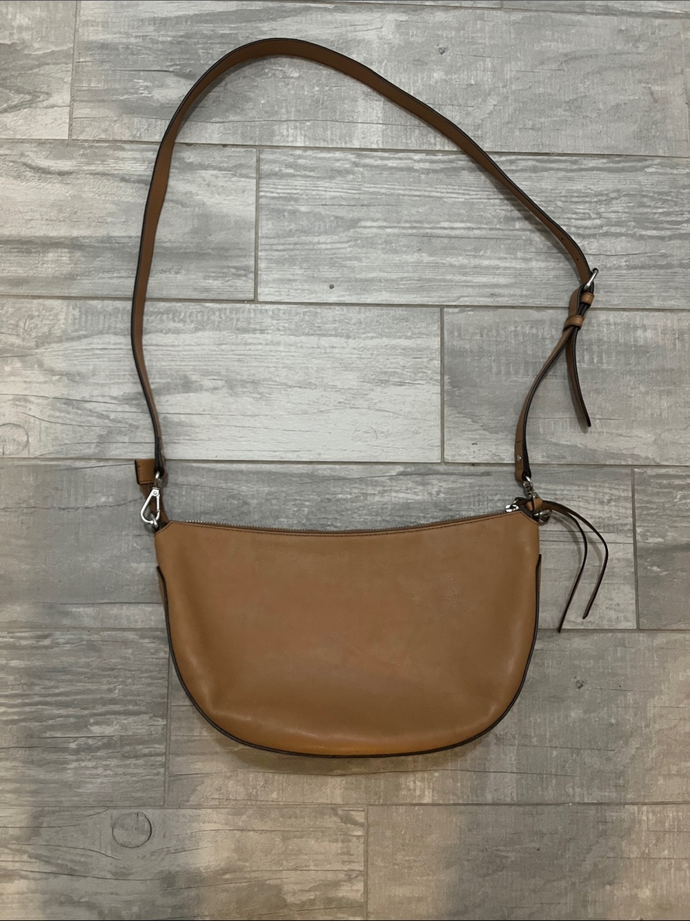 J Jill Classic Tan Leather Shoulder Bag